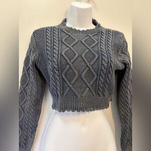 Zara Charcoal Cable Knit Women's Sweater